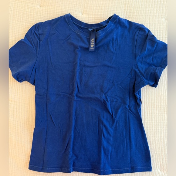 Skims Cotton Jersey T Shirt in “Cobalt” - Picture 2 of 4